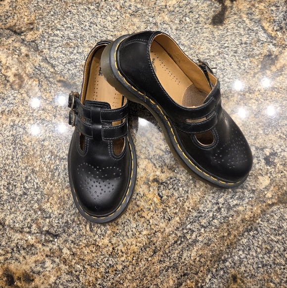 Dr. Martens Shoes - B Mary Jane Shoes with Yellow Stitching